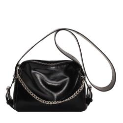 Retro large capacity rivet female purse handbag shoulder crossbody bag chain decoration leather sling bags for ladies