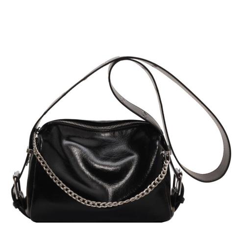 Retro large capacity rivet female purse handbag shoulder crossbody bag chain decoration leather sling bags for ladies