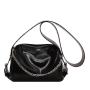 Retro large capacity rivet female purse handbag shoulder crossbody bag chain decoration leather sling bags for ladies