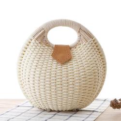 ALS004 New Fashion Shell Handbag Rattan Woven Bag For Summer Shoulder Bags For Women Lovely Rattan Woven Ladies Bags