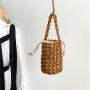 Wholesale Ladies Hand Bags Fashion Women's Purses And Handbags Wooden Bead Handbag Pearls Mini Hand Knitted Bucket Bag