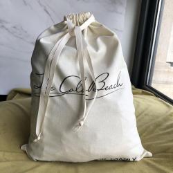Nude Custom Luxury Cotton Linen Gift Packaging Pouch With Logo Promotional Drawstring Bag