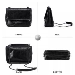 LOVEVOOK Stylish Luxury Quilted PU Single Shoulder Messenger Bag Purse with Chain Strap Casual Crossbody Bags handbag for Women