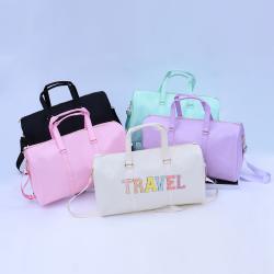 Keymay Popular Low MOQ Portable Large Capacity Fashion DIY Women Travel Bags Weekend Foldable Travel Bags Waterproof Duffel Bag