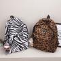 ZR232 Student Backpack Large Capacity Travel Backpack Korean Version Couple Travel Bag Fashion Leopard Backpack