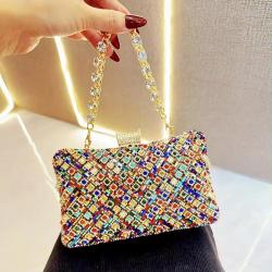 New arrival rhinestone purse bride wedding party ladies handbags shiny crystal clutch diamond evening bag for woman