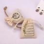 8*10cm Custom Logo Printing Recyclable Cotton Drawstring Bag For Jewelry Packing Small Natural Muslin Gift Jewelry Pouch