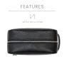 Custom Leather Toiletry Kit Beauty Cosmetic Make Up Toiletry Makeup Bag With 2 Zippered Closures for Men & Women