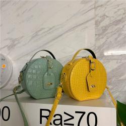 Retro women's bags 2023 summer fashion crocodile small round bag shoulder messenger handbags