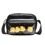 Custom shape designer messenger sling bag display pins canvas ita bag with clear window