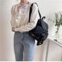 Fashion Backpack Women Cotton Drawstring Bag Leisure Multiple Pockets Nylon Stitching Drawstring Backpack