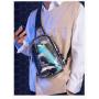 HR115 Men's New With USB Charge Chest Bag Fashion PVC Transparent Waterproof Shoulder Bag Technology Fashion Trend Crossbody Bag