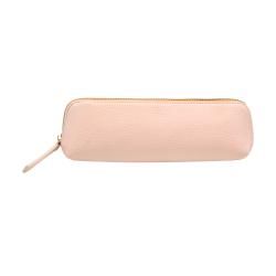 PU Leather Pencil Cosmetic Case Metal Zipper Makeup Pouch