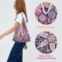 Gelory Custom Reusable Grocery Shopping Bags Foldable Polyester Waterproof Foldable Tote Shopping Bags With Attached Pouch