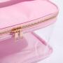 Keymay Custom Clear handle Makeup Bag Organizers Pouch Large Waterproof Portable Travel Clear Toiletry Transparent Cosmetic Bag