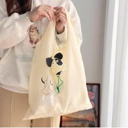 ZWY259 Foldable Puppy Polyester Recyclable Shopping Bag New Portable Cartoon Puppy Eco Bag Shrinkable Compact Outdoor Organizer