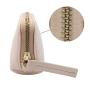 Custom pebble vegan leather pencil bag pen holder cosmetic small leather case zipper makeup pouch