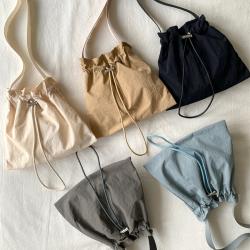 Fashion small Nylon Cross body bag women Drawstring fold soft mini Shoulder bag for mobile phone bags crossbody