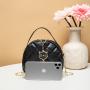 Fresh Sweet Embroidery Small Round Female Bags Casual Fashion Crossbody Mobile Phone Bag Mini Chain Diamond Lattice Bags