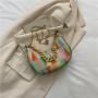 Crocodile Stripe Wholesale Women Handbags Metal Chain Handbag Factory Rainbow Designer Shoulder Bags