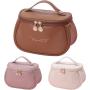 Custom Logo Makeup Brush Bag Waterproof PU Leather Toiletry Pouch Women Travel Beauty Tool Storage Bag
