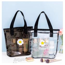 Gelory Japanese Ins Wind Small Daisy Transparent Portable Travel Storage Portable Pvc Tote Beach Bag