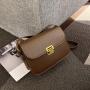 Korean Style Shoulder Bag Trendy Small Square Leather Bag Pure Color Handbag For Women