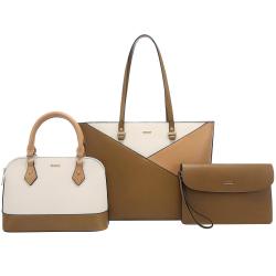LOVEVOOK 2024 Custom Logo luxury PU Leather 3pcs Tote Handbag Set large capacity Ladies Hand Bags Women Purse and Handbags