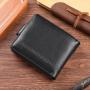 Horizontal wallet for men, PU business style, fashionable, multi-card slot, large capacity, multi-functional card holder