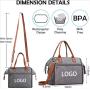 Custom Design Printed Gray Dual Deck Insulated Thermal Lunch Bag Multi functional Outdoor Soft Shoulder Cooler Bag