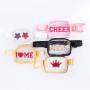 Keymay New Design RTS Stock 5 Colors Fashion Gold Zipper Girls Clear Pvc Waist Bag Waterproof Fanny Pack Stadium Clear Belt Bag