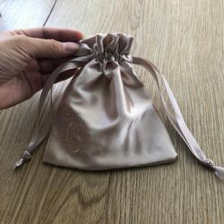Custom Logo Embroidery Champion Silk Gift Bag Silk Drawstring Gift Packaging Bag