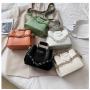 New Fashionable Woman Bag Custom Soft PU Leather Tote Square Cross Body Bag  Hand Carry Commuting Bucket Bag