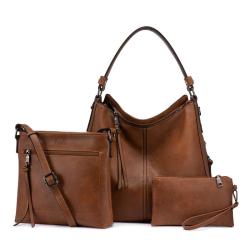 Fashion Top Seller Realer Purse Wholesale Custom Vintage Leather Tote Crossbody Hobo Ladies Hand Bag set Shoulder Women Handbags