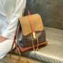 2023 New Versatile Retro Printed Backpack Large Capacity Backpack Korean Edition Student Schoolbag Travel Bag