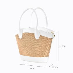 2024 OEM Luxury Designer Handheld Women's Woven Shoulder Bag Handmade Woven Beach Handbag Tote Bag with Custom Logo For Summer