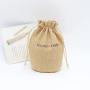 Free Sample Round Bottom Drawstring Jute Burlap Candle Wine Gift Packaging Pouch Custom Logo Perfume Cosmetic Bags