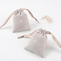 Wholesale Small Cotton Linen Gift Cosmetic Bag Drawstring Cotton Muslin Dust Cosmetic Pouch