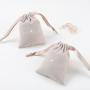 Wholesale Small Cotton Linen Gift Cosmetic Bag Drawstring Cotton Muslin Dust Cosmetic Pouch
