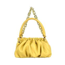 Trendy Women Pleated Shoulder Underarm Bag Casual Ladies Solid Color with chain Hobos Purse Handbags