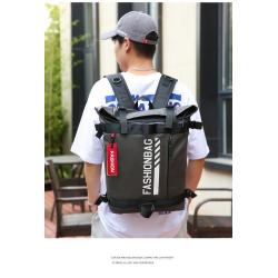 ZR192 New Student Bag with Large Capacity Printing Fashion Leather Film Waterproof Sports Outdoor Backpack for Men