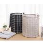 SN038 Fashion Waterproof Portable Foldable Collapsible Laundry Hamper Dirty Clothes Storage Cotton Laundry Basket