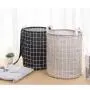 SN038 Fashion Waterproof Portable Foldable Collapsible Laundry Hamper Dirty Clothes Storage Cotton Laundry Basket
