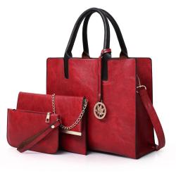 Retro Women Purse Set 3 PCS Handbags China Wholesale PU Lady Bags Girl Chains Zipper Square Handbag bolsas para mujer