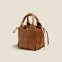 2024 New Designer Weave Bucket Hand Bag Women Cowhide Leather Shoulder Bag Retro Style Ladies Handbags Crossbody 2 in 1 Sets