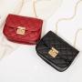 New embroidery pu leather 2024 ladies trend women's shoulder bag female crossbody small square bag fashion chain messenger bag