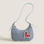 French Fairy Bag This Year Popular Denim Bag 2024 New French Niche Rhine-Diamond Underarm Bag Female Senior Sense