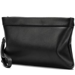 New Fashion Luxury High Quality Soft Nappa Leather Men Clutch Bag Personalized Custom Business Envelop Bag With Wrist Strap