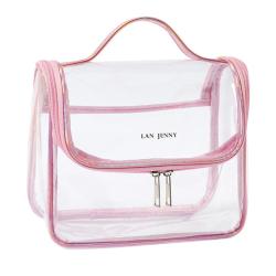 HR030 Female Transparent Makeup Bag PVC Large Portable Cosmetic Container Box Colorful Makeup Clear Cosmetics Travel Wash Bag