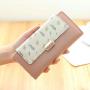 ZR106 Women's Long Simple Fashion Wallet Korean Version PU Soft Print Buckle Zipper Holding Large Capacity Card Bag